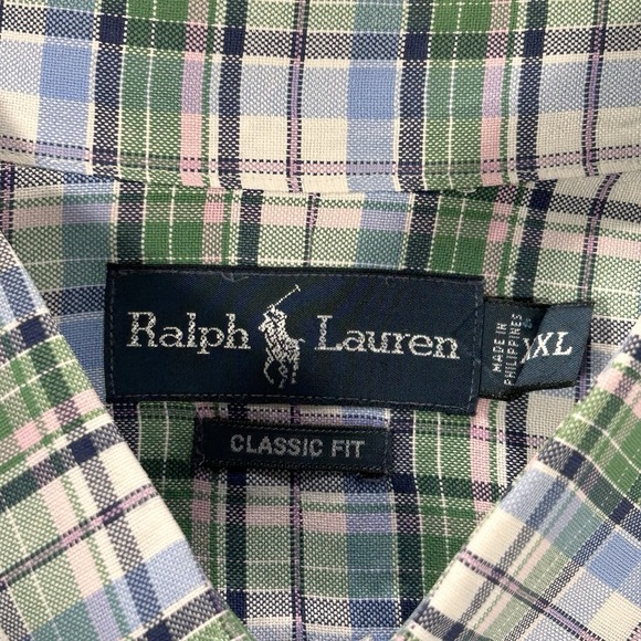 Ralph Lauren Button Classic Fit Pink Logo Down Long Sleeve Shirt XXL Spring - Picture 6 of 14